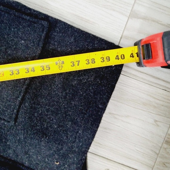 VTG Mens Lands End Wool Duffle Pea Coat Leather Toggles Blanket Lined Fall 42-44 - Picture 6 of 6